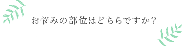 お悩みの部位はどちらですか？